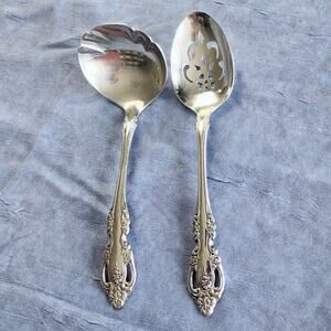 Oneida Community Brahms Stainless Gravy Ladle Pierced Serving Tablespoon 2 Pcs